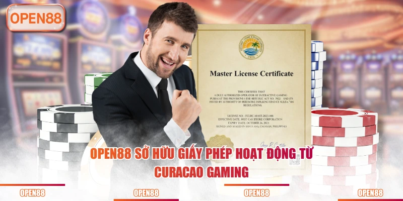 OPEN88 sở hữu giấy phép hoạt động từ Curacao Gaming
